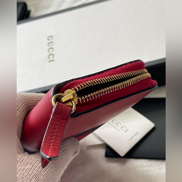 Gucci leather Sylvie zippy around wallet (red) - Picture 17 of 17